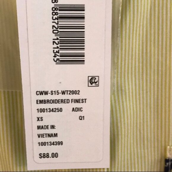 C Wonder Green & White Pinstriped Blouse XS NWT - Picture 6 of 10